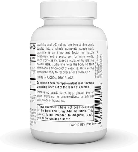 SOURCE NATURALS L-ARGININE L-CITRULLINE 60T