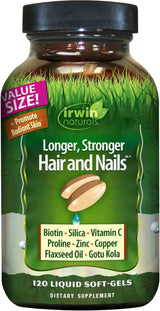 Irwin Naturals Longer, Stronger Hair And Nails 120 Softgels
