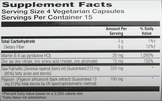 Solaray Vital Extracts Saw Palmetto & Pygeum 60CT  Veg Capsule