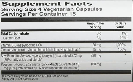 Solaray Vital Extracts Saw Palmetto & Pygeum 60CT  Veg Capsule
