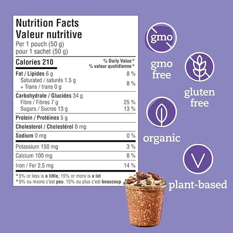 PRANA ORGANICS Overnight Chia Chocolate 5 pk 8.8 OZ