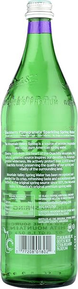 MOUNTAIN VALLEY SPRING WATER Sparkling, Blackberry Pomegrante 1 LTR