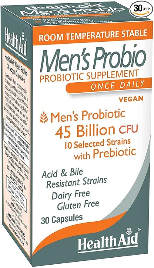 HealthAid Men's Probio Probiotic Daily 30 Caps 45 Billion CFU 10 strains