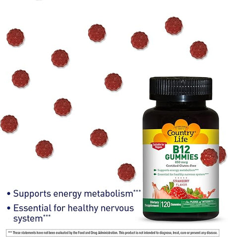 Country Life VITAMIN B-12 GUMMY 850MCG 120 Gummy