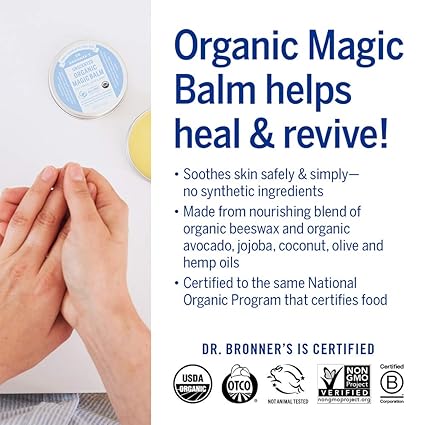 DR. BRONNER'S UNSCENTED ORGANIC MAGIC BALM 2 OZ