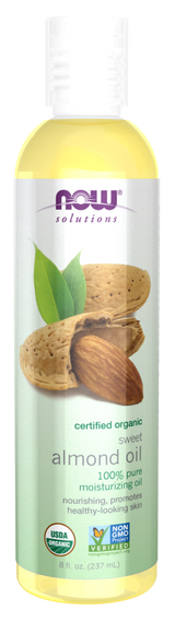Now ORGANIC ALMOND OIL 8 OZ