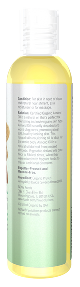 Now ORGANIC ALMOND OIL 8 OZ