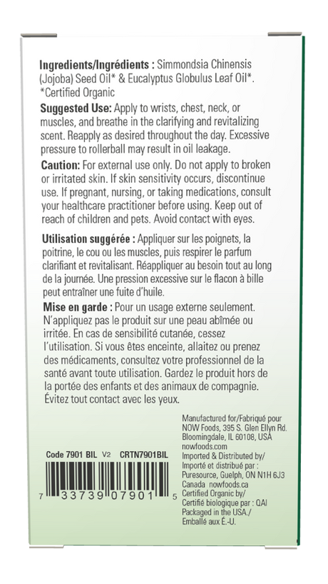 Now ORGANIC EUCALYPTUS EO ROLL-ON  10 ML