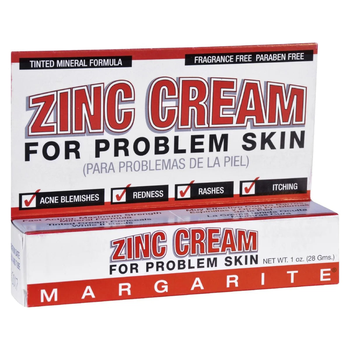 MARGARITE COSMETICS ZINC CREAM TUBE 1OZ