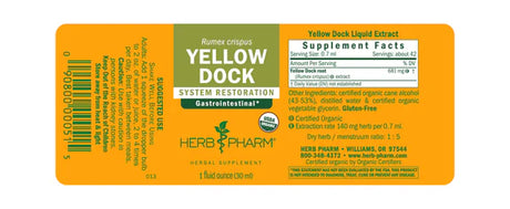 Herb Pharm YELLOW DOCK  EXTRACT 4 oz