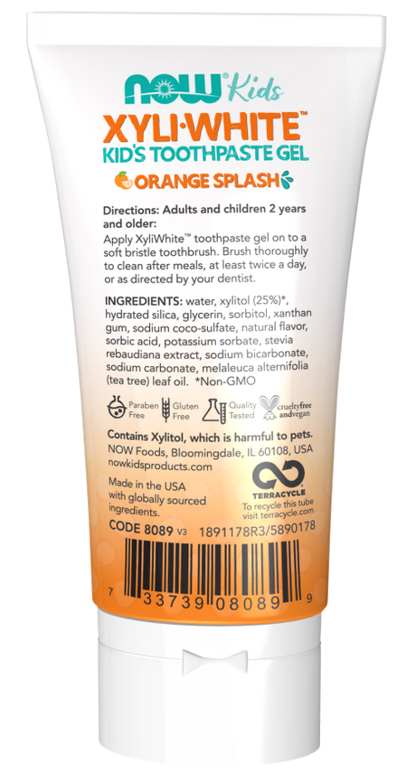 Now KID'S XYLIWHITE(TM) ORANGE TOOTHPASTE  3 OZ TUBE