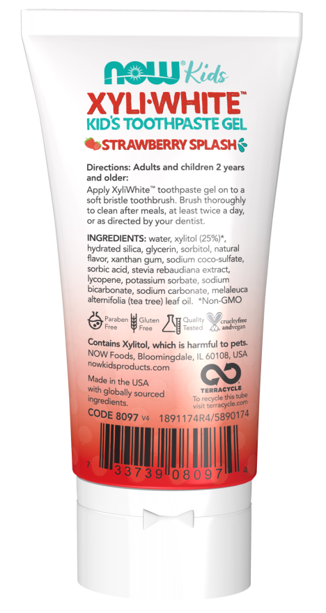 Now XYLIWHITE STRAWBERRY-KID'S TOOTHPASTE, 3 oz.