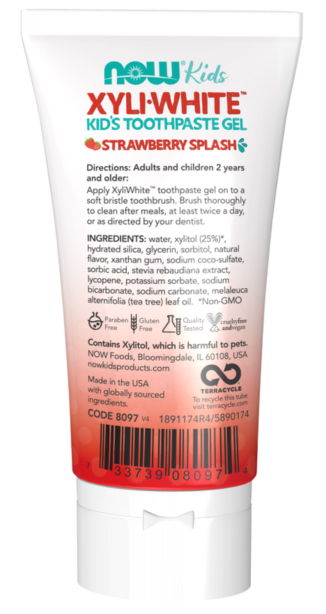 Now XYLIWHITE STRAWBERRY-KID'S TOOTHPASTE, 3 oz.