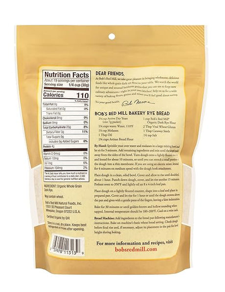 BOB`S RED MILL Rye, Dark 20 OZ