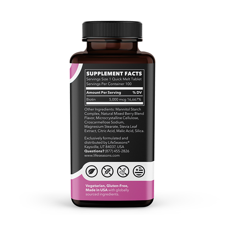 Life Seasons Biotin 5,000 Mcg Quick Melts 100 Melts