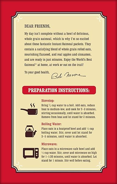 BOB`S RED MILL Apple Pieces Cinnamon, Packets, Gluten Free 9.88 OZ