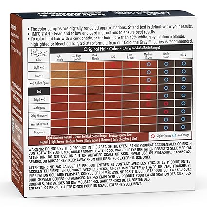 LIGHT MOUNTAIN HENNA LIGHT RED 4OZ HAIR COLOR