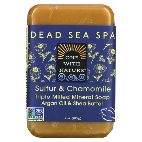 ONE WITH NATURE DEAD SEA SULFUR & CHAMOMILE SPA BAR SOAP 7OZ
