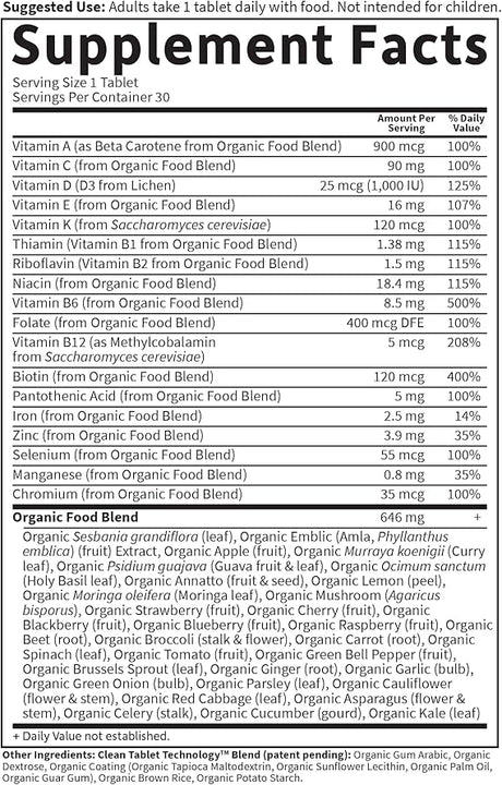 Garden of Life GOL Organics Womens Once Daily 30ct TABLETS