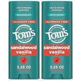 TOM'S OF MAINE DEODORANT SANDALWOOD VANILLA 3.25OZ