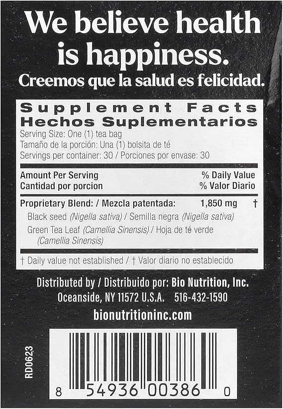 Black Seed Tea with Green Tea 30 tea bags