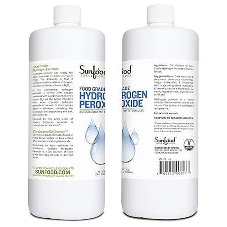 SUNFOOD SUPERFOODS FOOD GRADE HYDROGEN PEROXIDE 3% 32OZ