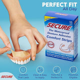 SECURE THE WATERPROOF DENTURE ADHESIVE COMFORT STRIPS 15 STRIPS
