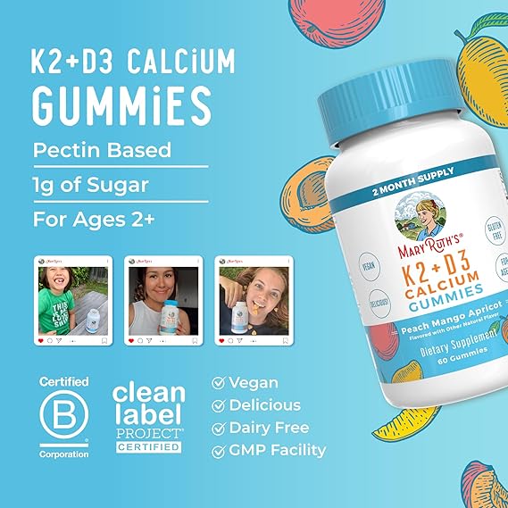 Mary Ruth's K2 + D3 Calcium Gummies 30