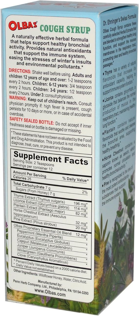 OLBAS COUGH SYRUP 4OZ