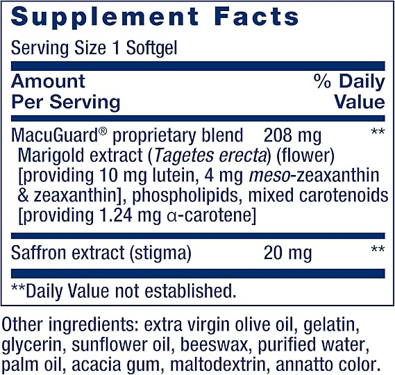 Life Extension MacuGuard Ocular Support 60 Soft Gels