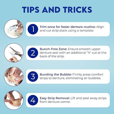 SECURE THE WATERPROOF DENTURE ADHESIVE COMFORT STRIPS 15 STRIPS