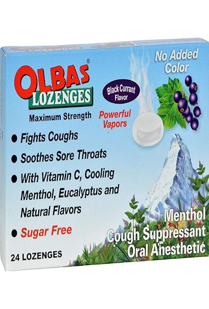 OLBAS SUGAR FREE BLACK CURRANT 24 LOZENGES