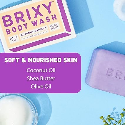 BRIXY Body Wash Bar Coconut Vanilla