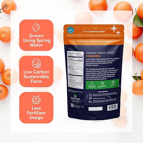 Claros Farm Organic Freeze Dried Tangerines