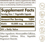 Solgar Biotin 10,000 mcg Vegetable Capsules 120V cap
