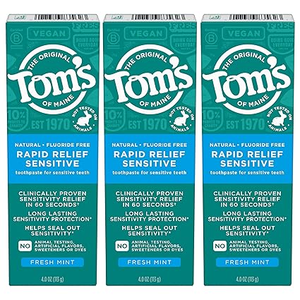 TOM'S OF MAINE TOOTHPASTE RAPID RELIEF SENSITIVE 4OZ