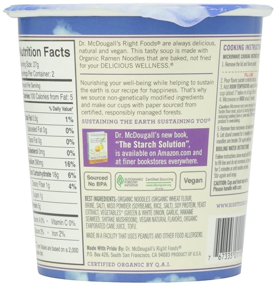 DR. MCDOUGALL`S Miso, Garlic Ginger w/ Noodles 1.9 OZ