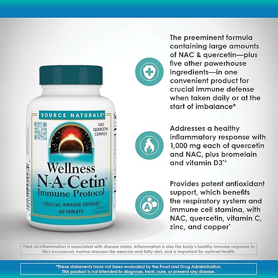 SOURCE NATURALS WELLNESS N-A-CETIN IMMUNE PROTOCOL 60 TABS