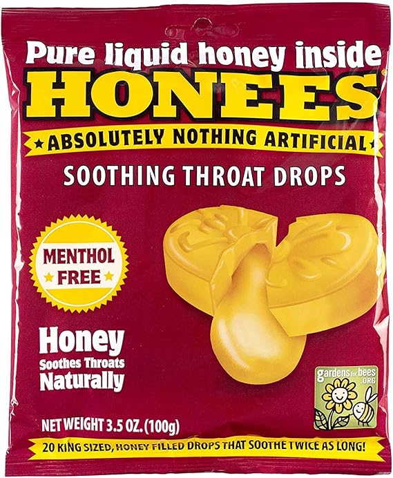 Honees Honey Menthol Throat Drops, 20 Lozenges, 3.5 Oz