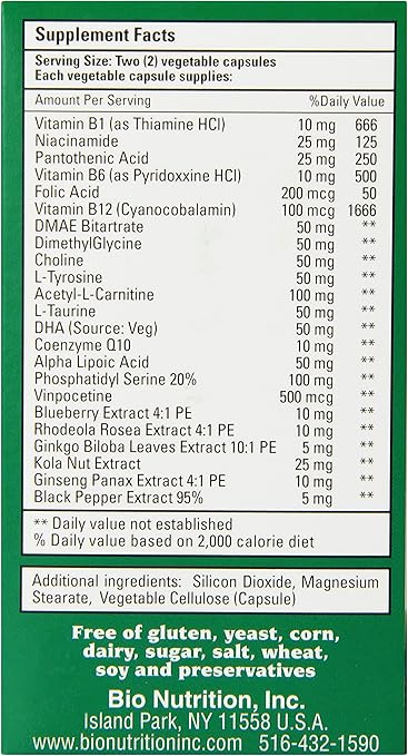 Bio Nutrition Brain Wellness 60 veg cap