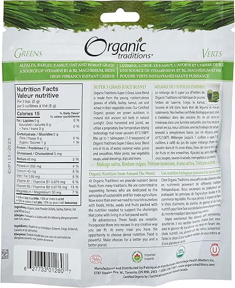 ORGANIC TRADITIOS SUPER 5 GRASS JUICE BLEND 5.3OZ