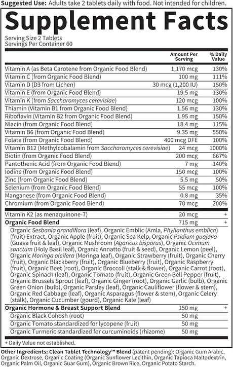 Garden of Life GOL Organics Womens 40 Multi 120ct TABLETS