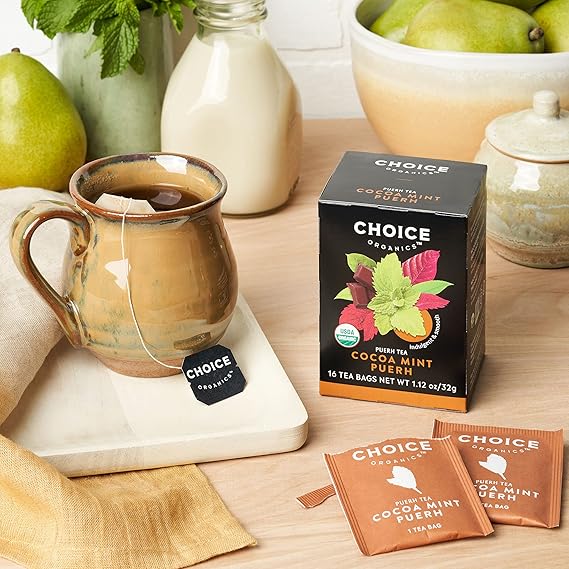 CHOICE ORGANIC TEAS Cocoa Mint Puerh Tea 16 BAG