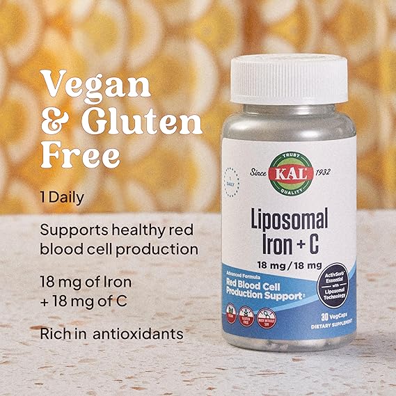 Kal Liposomal Iron + C 30CT 18MG Veg Capsule