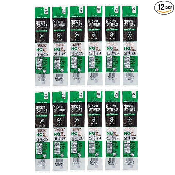 NICK`S STICKS Snack Stick,Turkey,Free Range 25/1.7 OZ