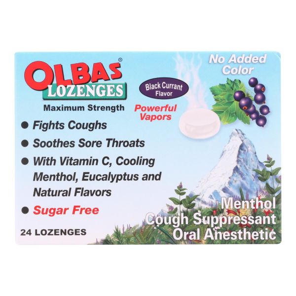 OLBAS Blackcurrant Lozenges Sugar Free 24ct