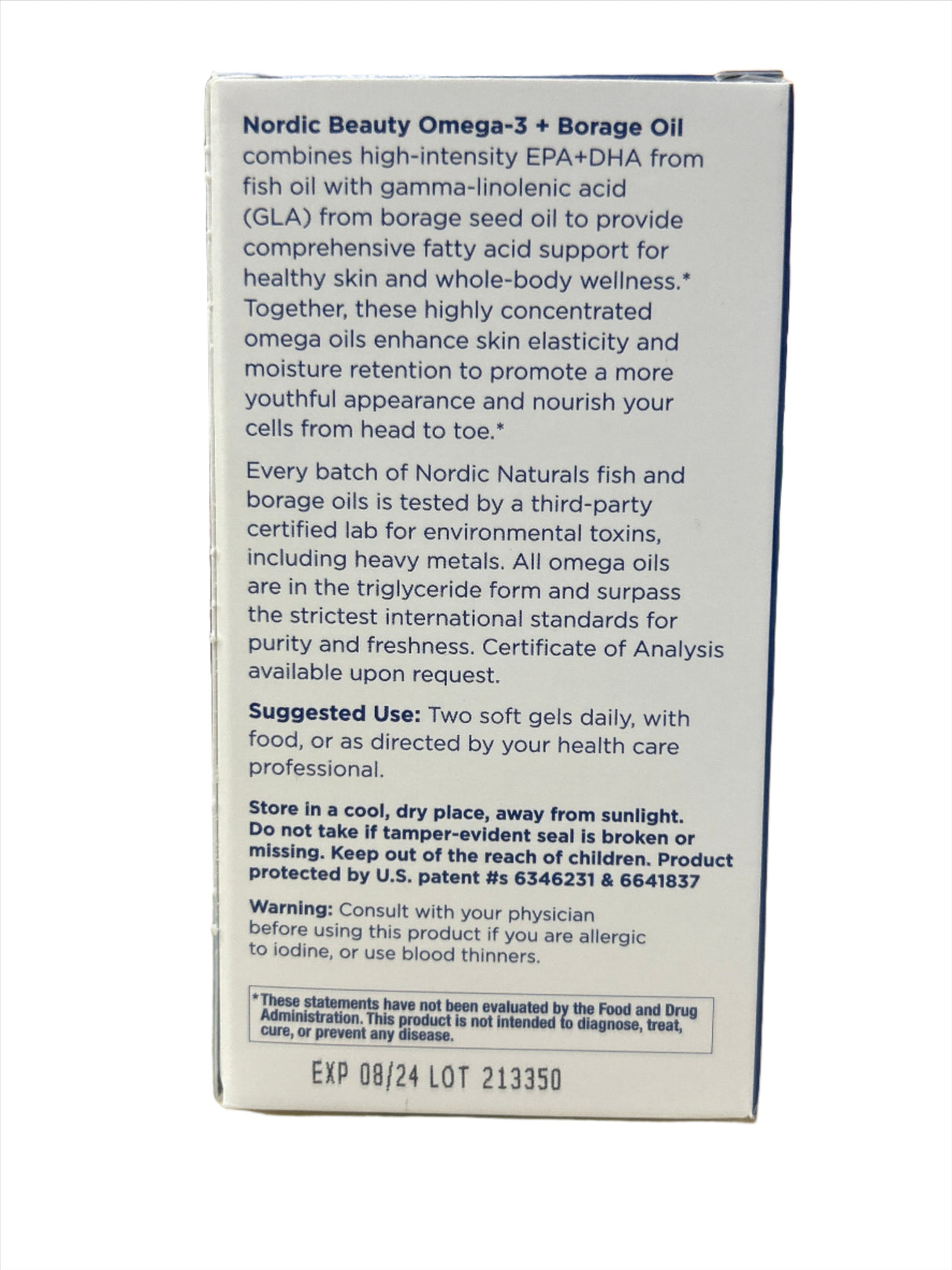 Omega-3 + Borage Oil Nordic Beauty 60 Soft Gels