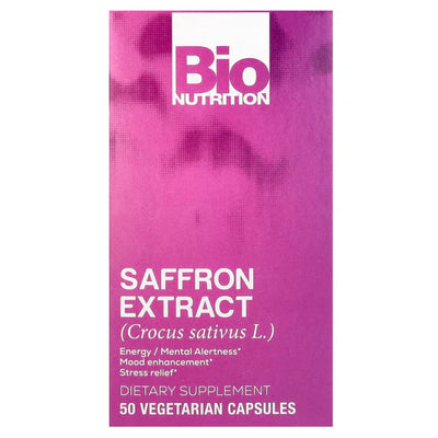 Extracto de azafrán Bio Nutrition, 50 cápsulas vegetarianas