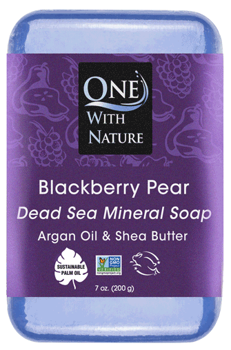 ONE WITH NATUREDEAD SEA MINERAL BAR BLACKBERRY PEAR 7OZ