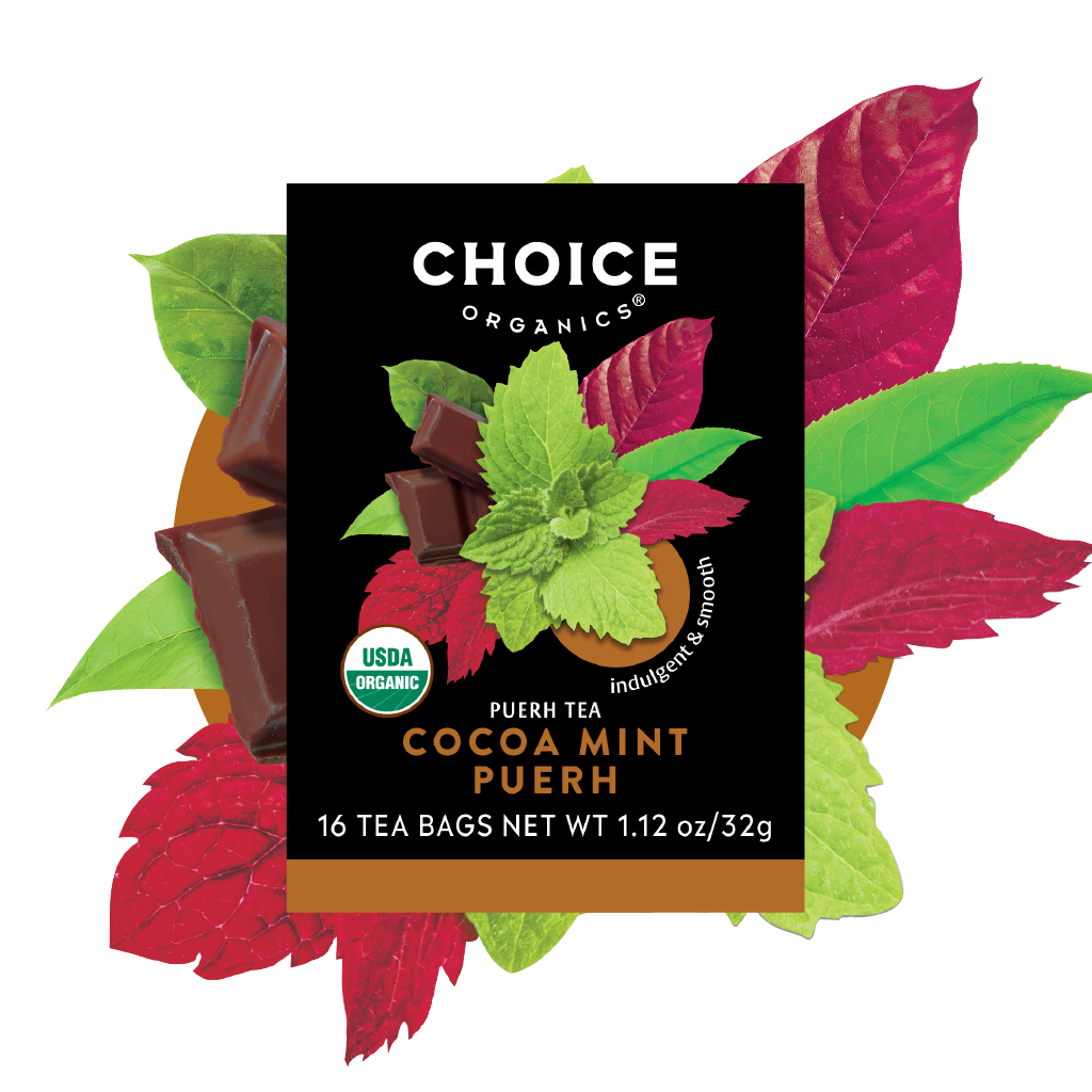 CHOICE ORGANIC TEAS Cocoa Mint Puerh Tea 16 BAG